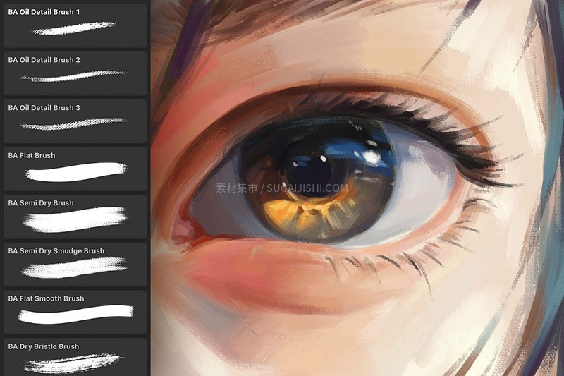 30支大师级仿真油画笔刷套装(Procreate/PS/CSP/Affinity)